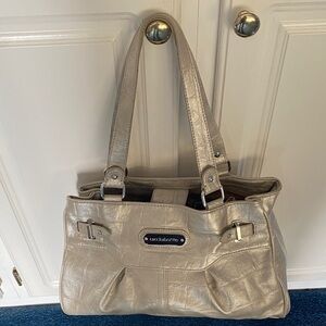 Liz Claiborne Shimmering Silver Shoulder and Crossbody Bag with Silver Hardware